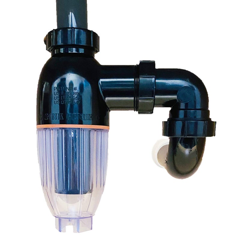 PermaFLOW PF WaterWorks PT5001-2 SinkGENIE No Mess Money Saving P-Trap - 2 Pack, Black and Transparent - Image 4